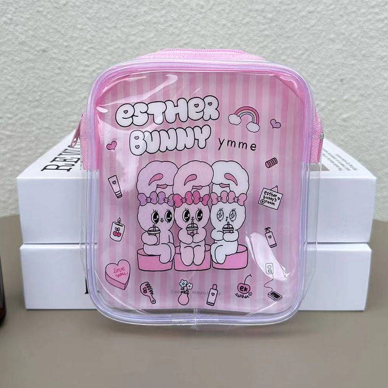 Travel Accessories Toiletry Bag - Cute Esther Bunny Transparent Makeup Bag