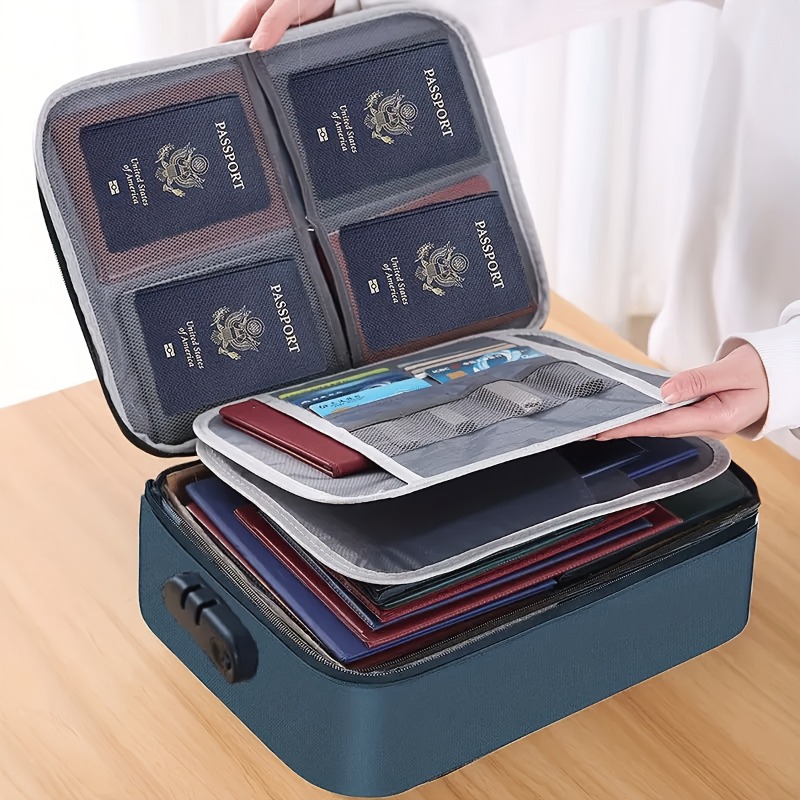 Document Organizer Folder - Lockable File Storage Bag,3-Layer Zipper Organizer