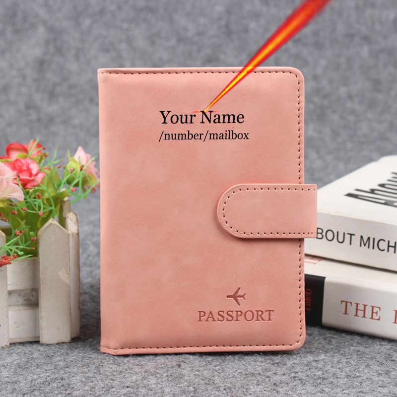 Travel Accessories Wallet - Magnetic Button Passport Cover Customize Name