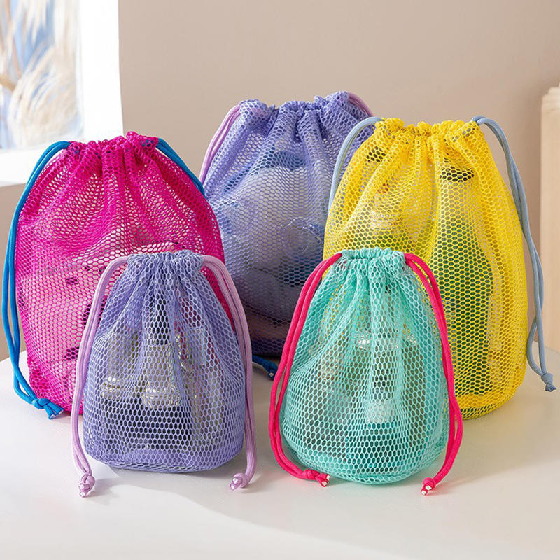 Travel Accessories Toiletry Bag - Mesh Large Capacity Drawstring Bag Portable
