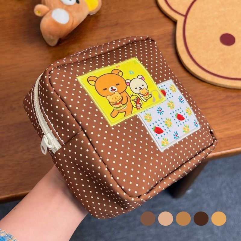 Travel Accessories Toiletry Bag - Rilakkuma Dot Pattern Makeup Bag Cute