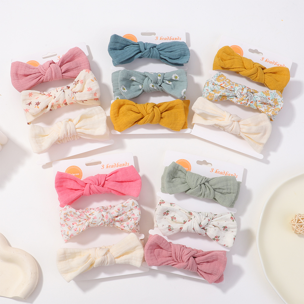 Travel Accessories Toddler - 3Pcs/Set Soft Elastic Bows Headband for