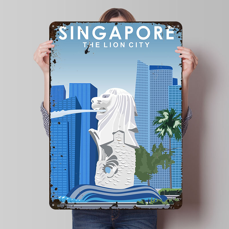 Travel Accessories Singapore - Singapore Travel Tin Poster Customized Wall