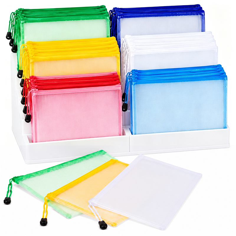 Document Organizer Folder - 5/20PCS A4/A5 Mesh Zipper Pouch Bags