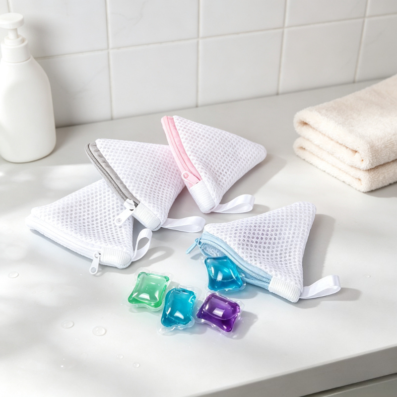 Travel Accessories Toiletry Bag - 3pcs Mini Mesh Zipper Pouch Triangle