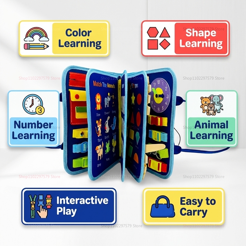 Montessori Busy Board Sensory  - Travel Accessories Toddler review and price