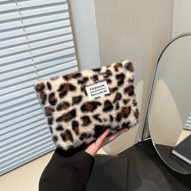 Leopard print plush Makeup Bag - Travel Accessories Toiletry Bag review and price