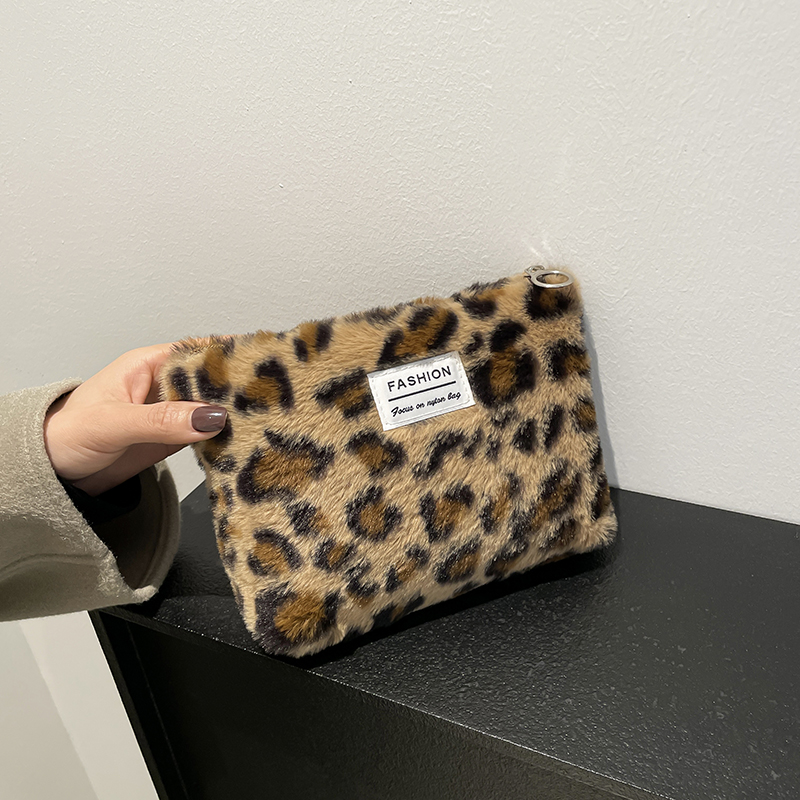 Leopard print plush Makeup Bag - Travel Accessories Toiletry Bag review and price