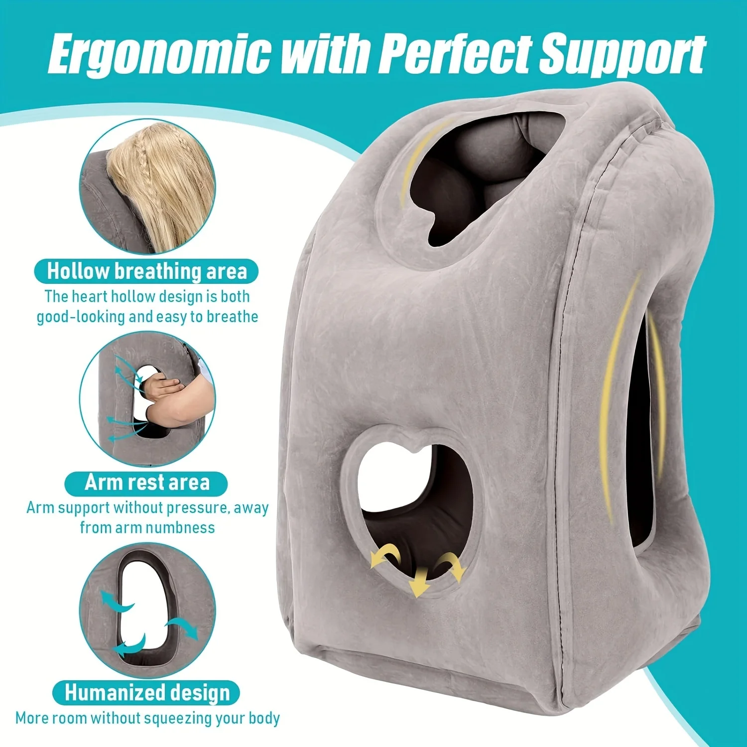 Inflatable Travel Pillow - Pat - Travel Accessories In Train review and price