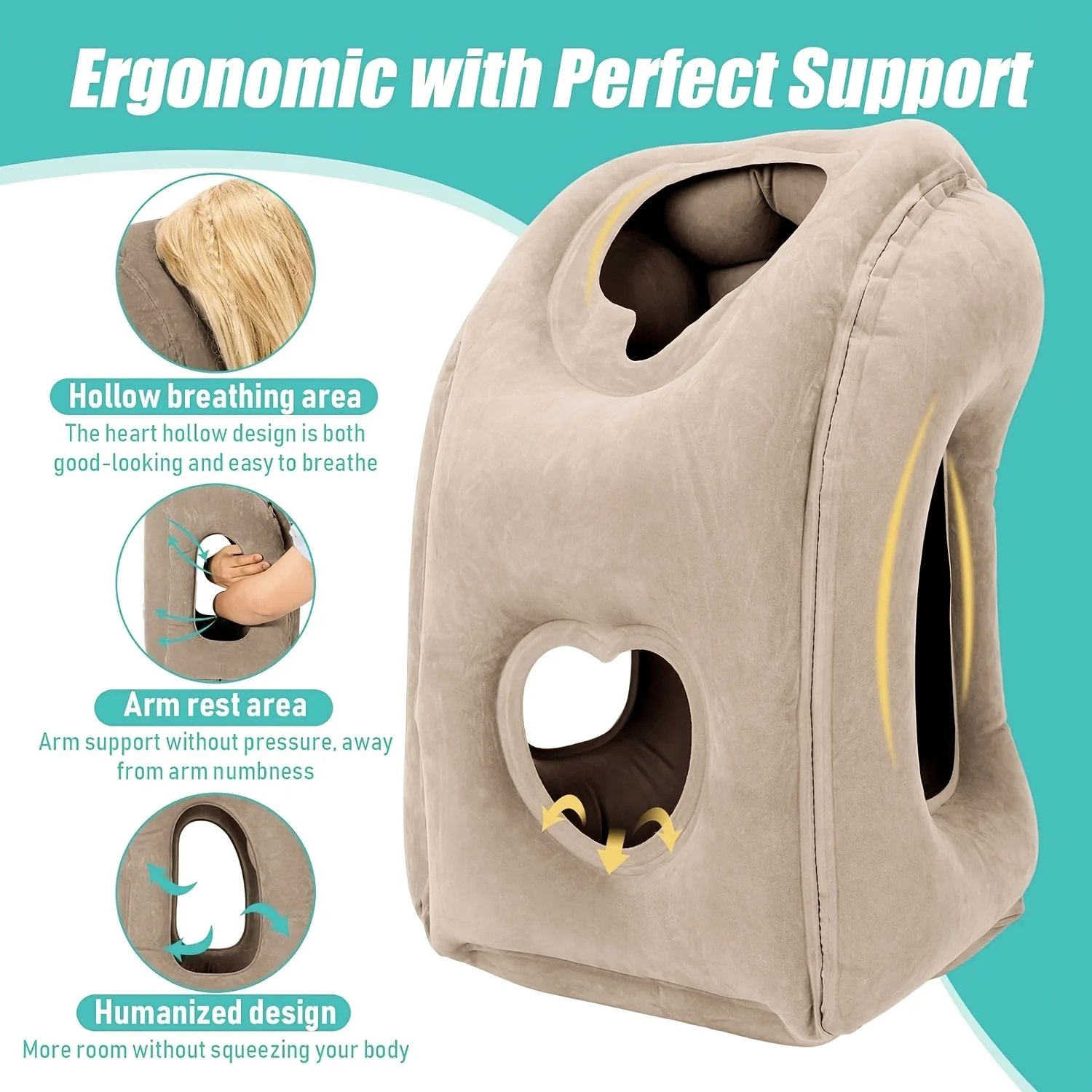Inflatable Travel Pillow - Pat - Travel Accessories In Train review and price