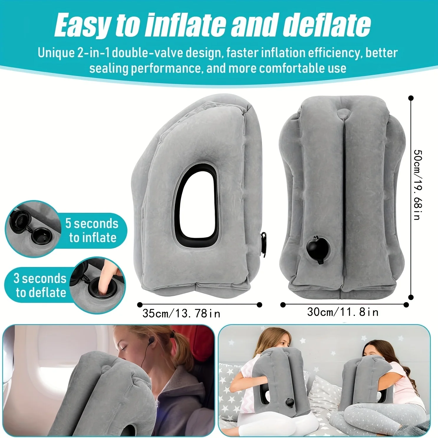 Inflatable Travel Pillow - Pat - Travel Accessories In Train review and price