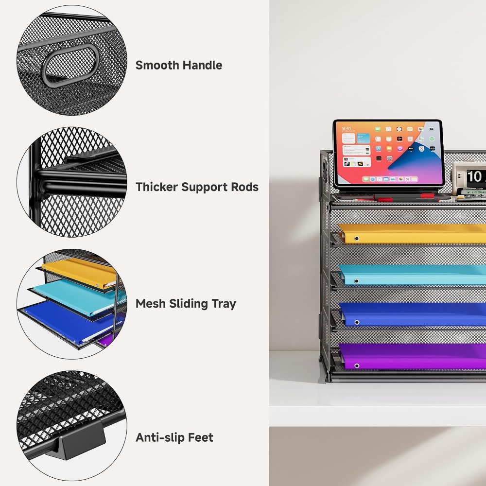5 Tier Mesh Paper Organizer wi - Document Organizer Folder review and price