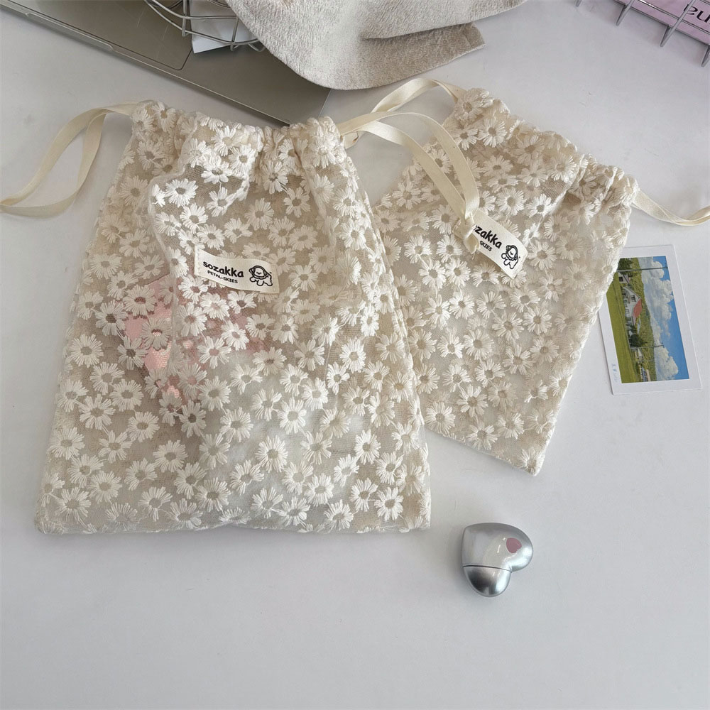 Lace Embroidered Daisy Mesh Dr - Travel Accessories Organizer review and price