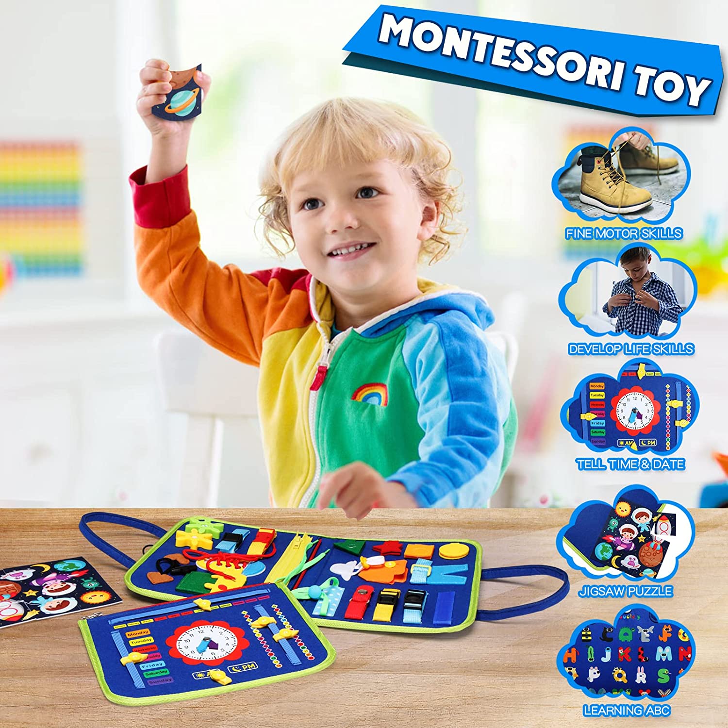 Montessori Busy Board for Todd - Travel Accessories Toddler review and price